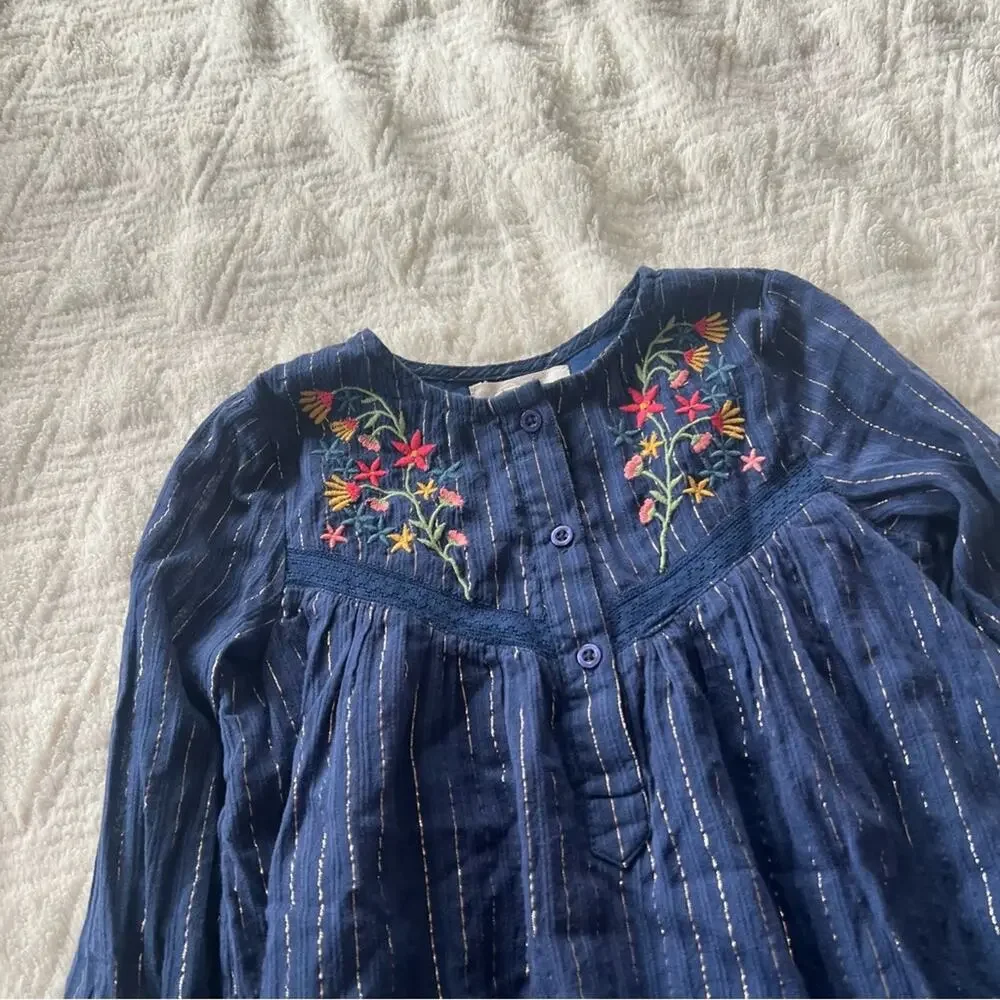 Peek Blue Floral Embroidered Dress